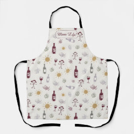 Delantal Vida de mamá vino vibra personalizado