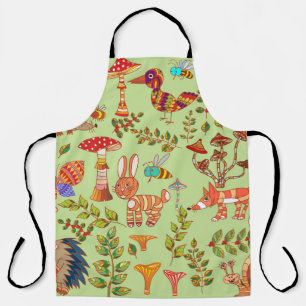 Delantal Vida silvestre: Ilustracion de fauna de la Flora d