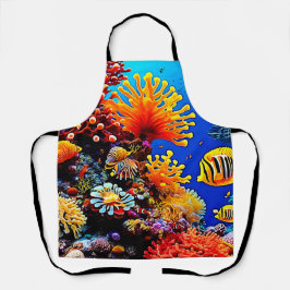 Delantal Vida submarina colorida del océano