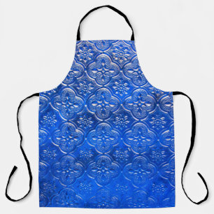 Delantal Vidrio azul con patrón, vidrio, abstracto,