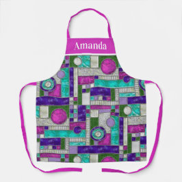 Delantal Vidrio manchado rosado de estilo Art déco Verde az