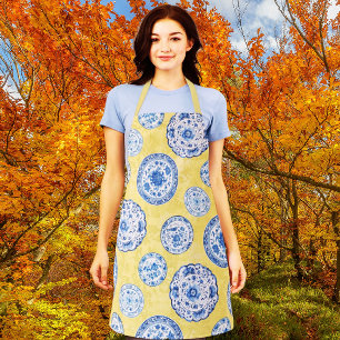 Delantal Vieja Chinoiserie Antiguas Plates Dadascado