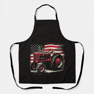 Delantal Viejo Tractor Farmall Cub Bandera Americana Patrió