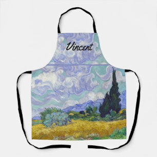 Delantal Vincent Van Gogh - Campo de trigo con cipreses