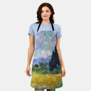 Delantal Vincent Van Gogh - Campo de trigo con cipreses