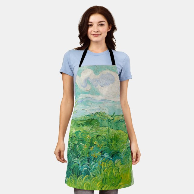 Delantal Vincent van Gogh - Campo de Trigo Verde, Auvers (Gastado)
