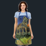 Delantal Vincent van Gogh - La Iglesia de Auvers<br><div class="desc">La Iglesia de Auvers (1890) de Vincent van Gogh es una pintura religiosa de la arquitectura del arte del arte de la época del Impresionismo. Una mujer camina por un camino hacia la capilla del pueblo con hermosas vidrieras. Una escena de la arquitectura de la vida cotidiana. Sobre el artista:...</div>