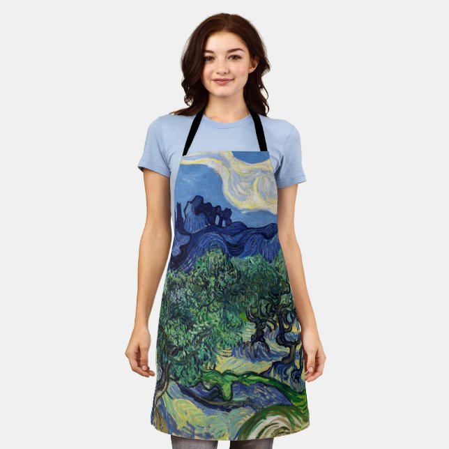 Delantal Vincent van Gogh - Olivos con los Alpilles (Gastado)
