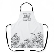 Vino floral blanco y negro divertido