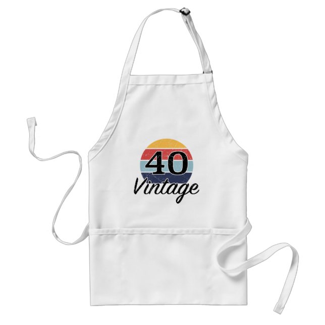 Delantal Vintage 40th Birthday Sunset (Frente)