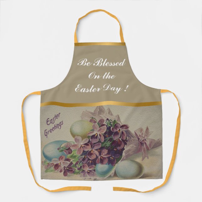 Delantal Vintage 4 Eggs Festividad de Pascua (Anverso)