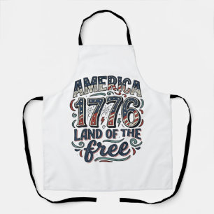 Delantal Vintage América 1776 Tierra de la Libertad Diseño 