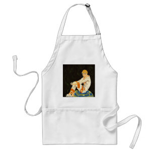 Delantal Vintage Art Deco Woman, Smoking by S. Chompre