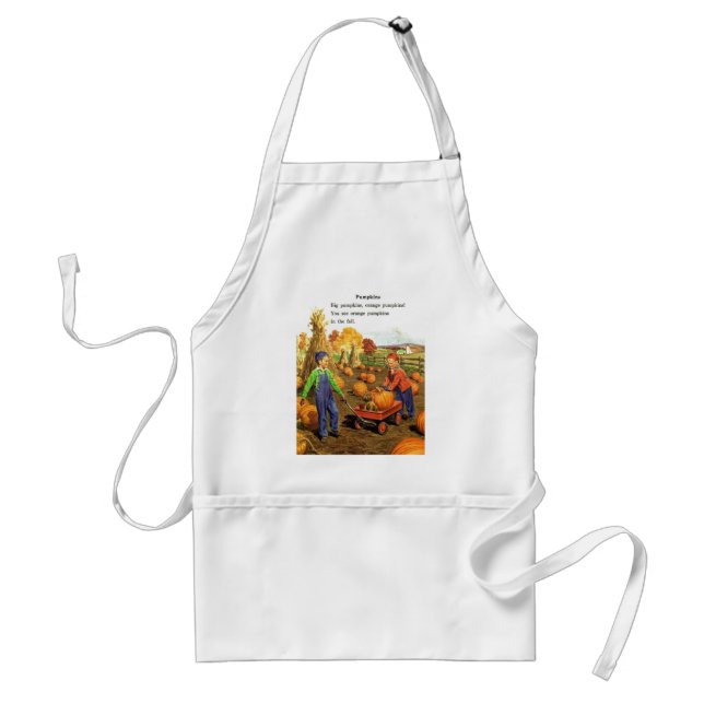 Delantal Vintage Boy & Chica con calabazas (Frente)