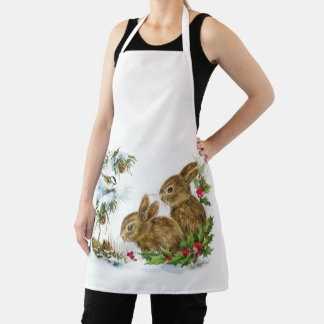 Delantal Vintage Christmas Bunnies