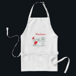 Delantal Vintage Christmas, Santa Claus Chef y Turquía<br><div class="desc">Ilustracion de época Festividad navideña Merry imagen de un retro Santa Claus vestido como panadero del chef en la cocina cocinando una cena tradicional saludable de Navidades gourmet. Una delicia culinaria del pavo asado fresco del horno. ¡Festividad de la felicidad,  Feliz Navidad!</div>