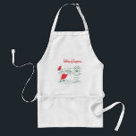 Delantal Vintage Christmas, Santa Claus Chef y Turquía<br><div class="desc">Ilustracion de época Festividad navideña Merry imagen de un retro Santa Claus vestido como panadero del chef en la cocina cocinando una cena tradicional saludable de Navidades gourmet. Una delicia culinaria del pavo asado fresco del horno. ¡Festividad de la felicidad,  Feliz Navidad!</div>