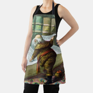 Delantal Vintage Christmas, Santa Claus Naughty Nice List