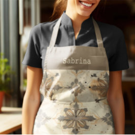 DELANTAL VINTAGE COLOR DE PAPEL FADEADO MARRÓN