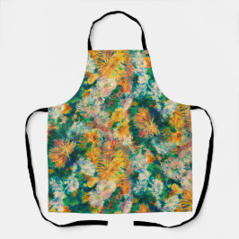 Delantal Vintage Colorful Chrysanthemum Garden