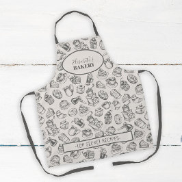 Delantal Vintage cookies pattern personalized name baking a