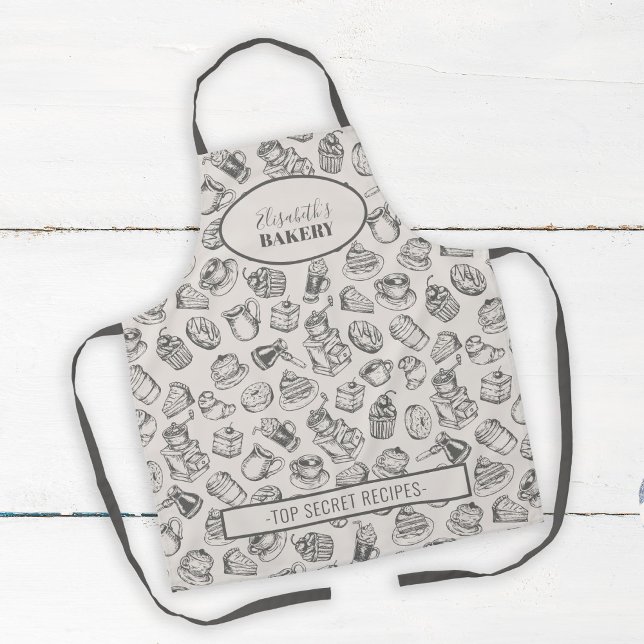 Delantal Vintage cookies pattern personalized name baking a (Subido por el creador)