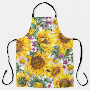 Delantal Vintage de girasol: florecimiento amarillo veranie