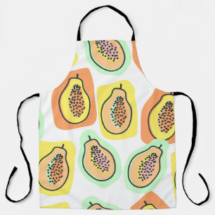 Delantal Vintage de papaya a mano sin costura.