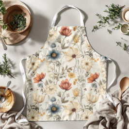 Delantal Vintage Dried Wildflower Navy Terracotta