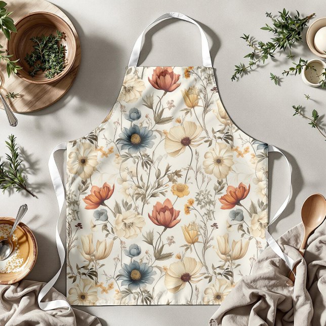 Delantal Vintage Dried Wildflower Navy Terracotta (Subido por el creador)