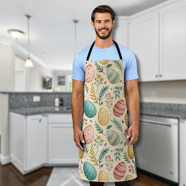 Delantal Vintage Easter Eggs with Floral Buds (Subido por el creador)