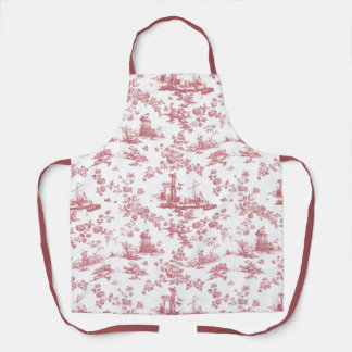 Delantal Vintage English Floral Toile de Jouy-Pink