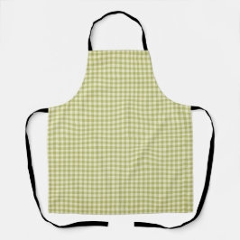 Delantal Vintage Farmhouse Gingham, Green & Beige