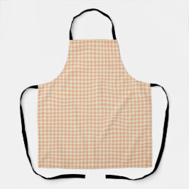 Delantal Vintage Farmhouse Gingham, Peach & Beige