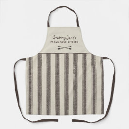 Delantal Vintage Farmhouse Ticks Personalizado Apron