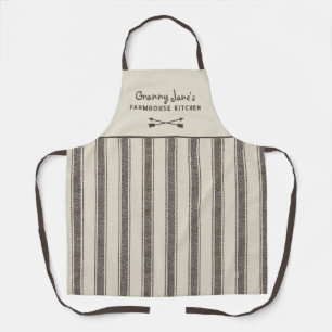 Delantal Vintage Farmhouse Ticks Personalizado Apron