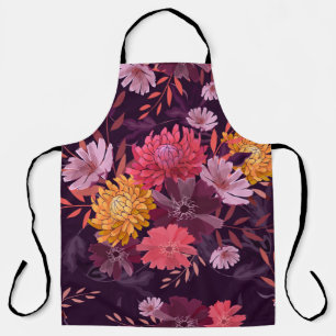 Delantal Vintage floral: Esplendor de jardín otoñal