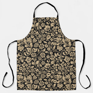 Delantal Vintage floral, estilizado fondo gris