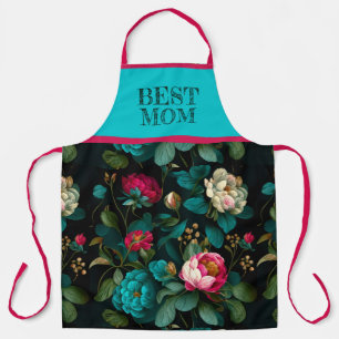 DELANTAL VINTAGE FLOWERS "BEST MOM" APRON