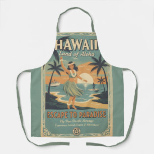 Delantal Vintage hawaiano tierra de alohá escape al paraíso