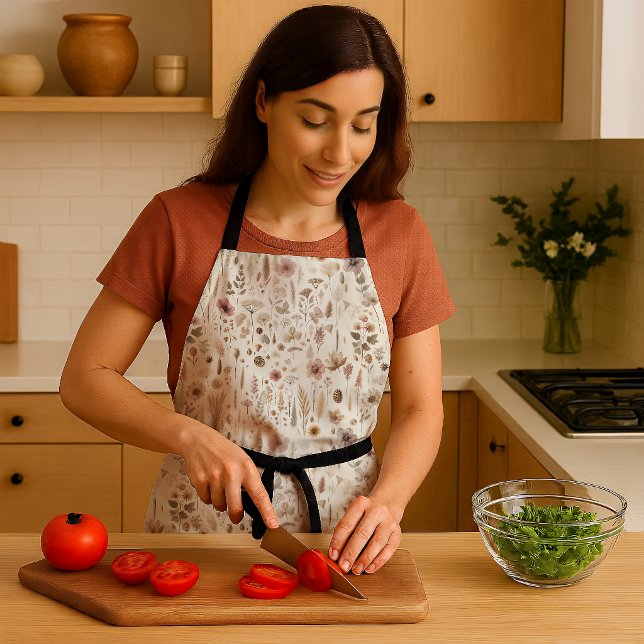 Delantal Vintage Herbarium Pressed Flower Botanical Kitchen (Apron Mother's Day)