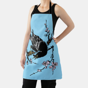 Delantal Vintage japonés de cuerdas y flores de cerezo