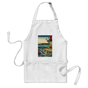 Delantal Vintage japonés Ukiyo-e Mt. Fuji 房州保田ノ海岸