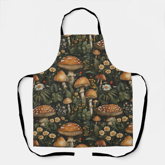 Delantal Vintage Mushroom Garden Patrón de Seamless (Anverso)