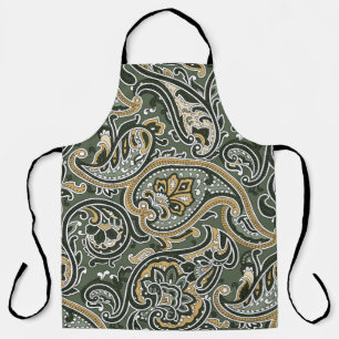 Delantal vintage Paisley patrón étnico oriental sin foco