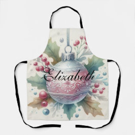 Delantal Vintage Pastel Watercolor Ornamentos navideños