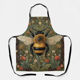 Delantal Vintage retro bumblebee boho arte floral botánico
