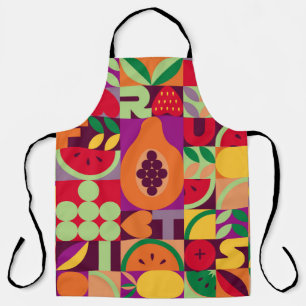 Delantal Vintage retro fruit vintage seamless pattern. Abst