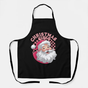 Delantal Vintage Retro Papá Noel Rosa Navidad
