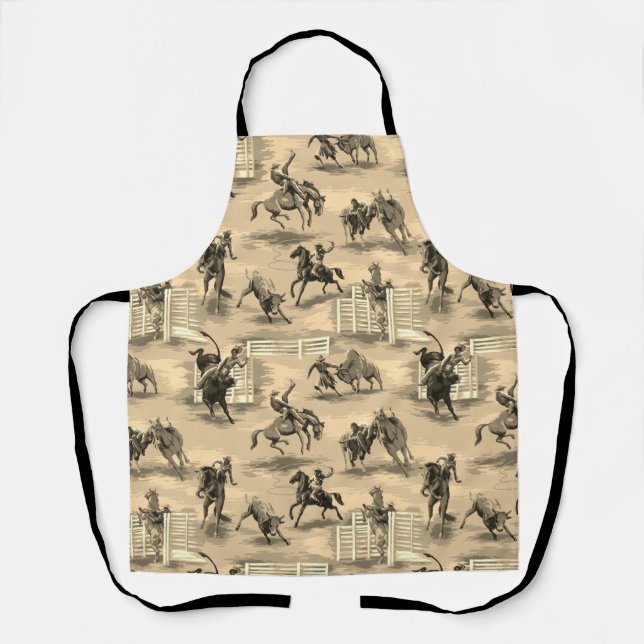 Delantal Vintage Retro Western Rodeo Cowboy (Anverso)